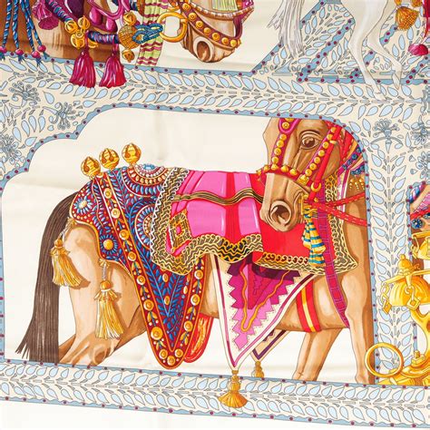 hermes marwari scarf|HERMES Silk La Danse du Cheval Marwari Scarf 90.